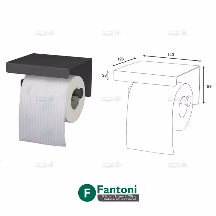 هولدر دستمال توالت رنگ مشکی مات سری E فانتونی S042