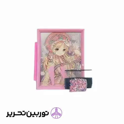 نقاشی الماسی قاب دار- صورتی