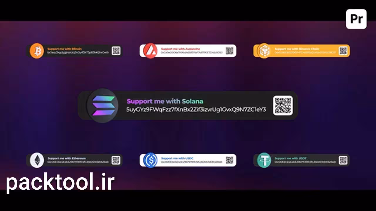 دانلود پروژه آماده پریمیر پرو تایتل متحرک دونیت ارز Crypto Donation - پک تول