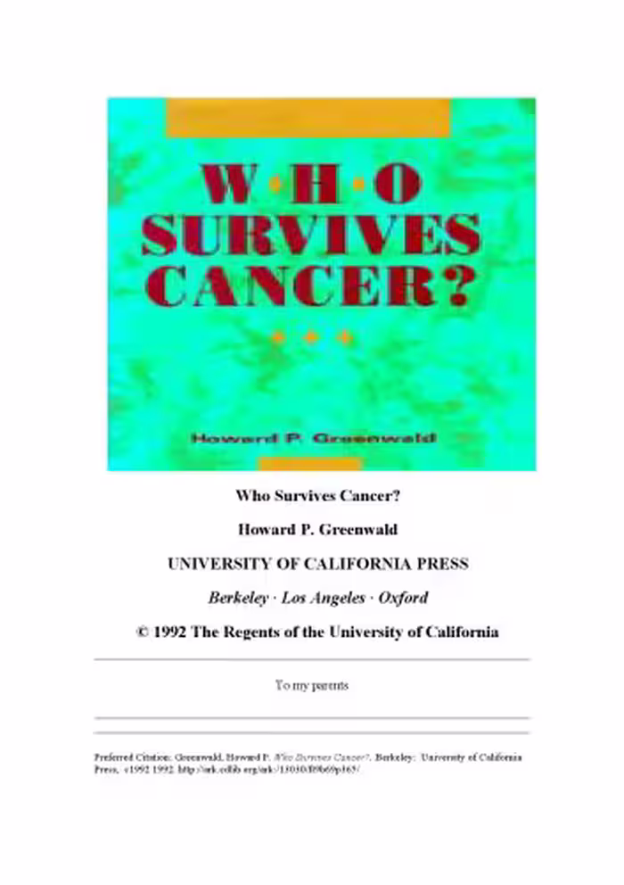 خرید و دانلود نسخه کامل کتاب Who Survives Cancer?