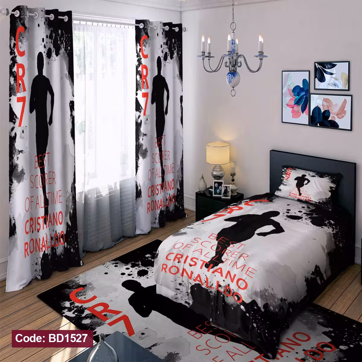 ست کالای خواب  4تکه روتختی مخمل ضد لک ترک طرح پسرانه کد 1527