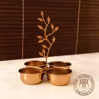 فورس ظروف فلزی طلایی پی وی دی  اردو خوری 4 تایی  CO03