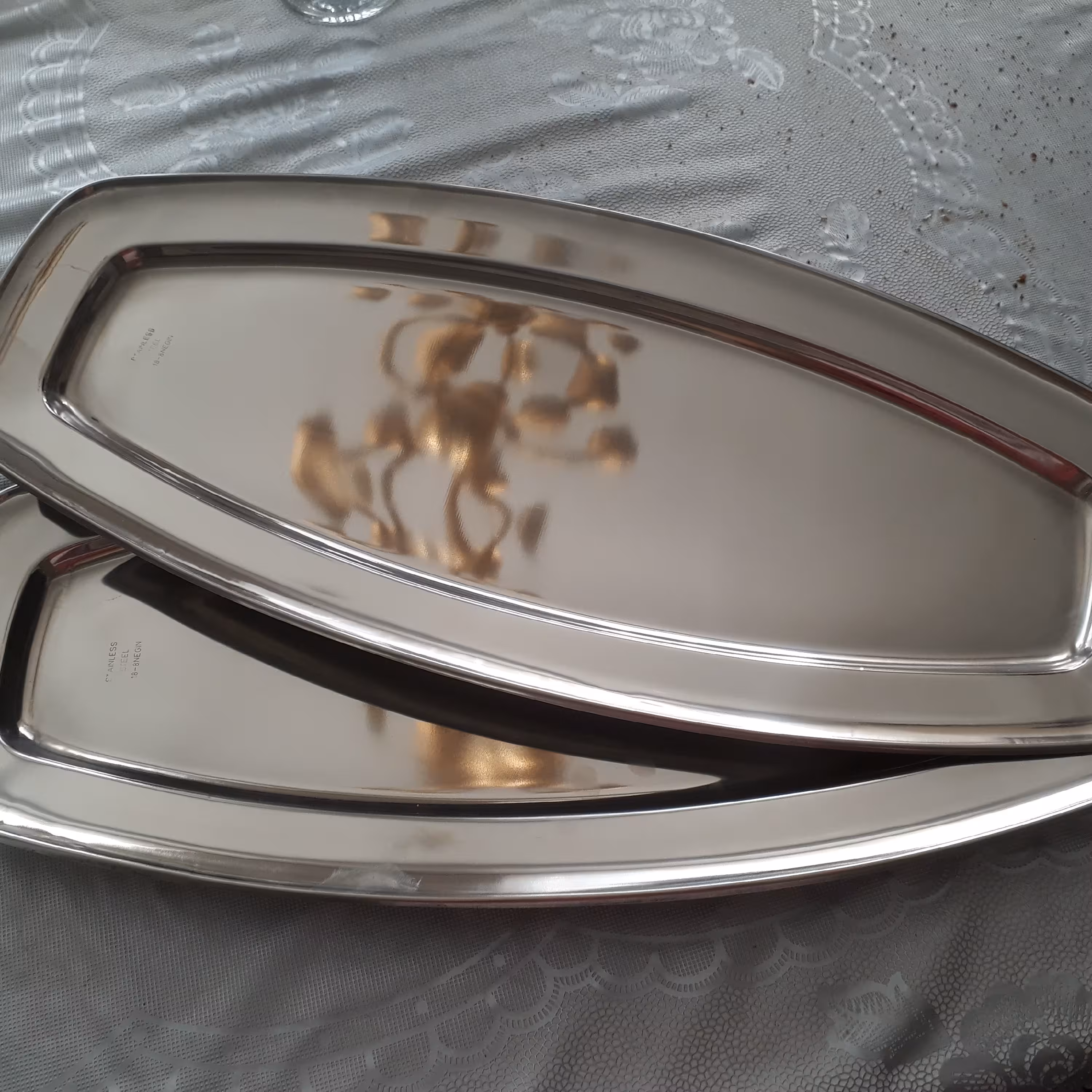 یک جفت دیس استیل stainless steel بهمراه کاور