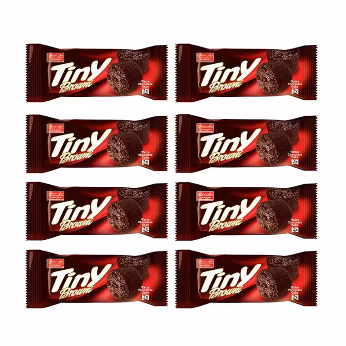 کیک کاکائو با مغزی کارامل تاینی براونی شیرین عسل 60 گرمی بسته 36 عددی