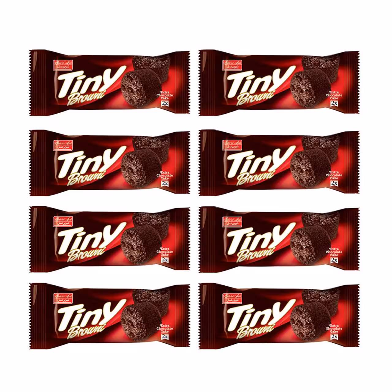 کیک کاکائو با مغزی کارامل تاینی براونی شیرین عسل 60 گرمی بسته 36 عددی