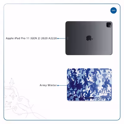 برچسب پوششی ماهوت مدل Army-Winter مناسب برای تبلت اپل iPad Pro 11 (GEN 2) 2020 A2228