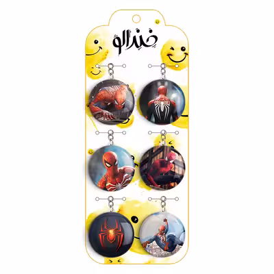 جاکلیدی خندالو مدل مرد عنکبوتی کد 598B مجموعه 6 عددی