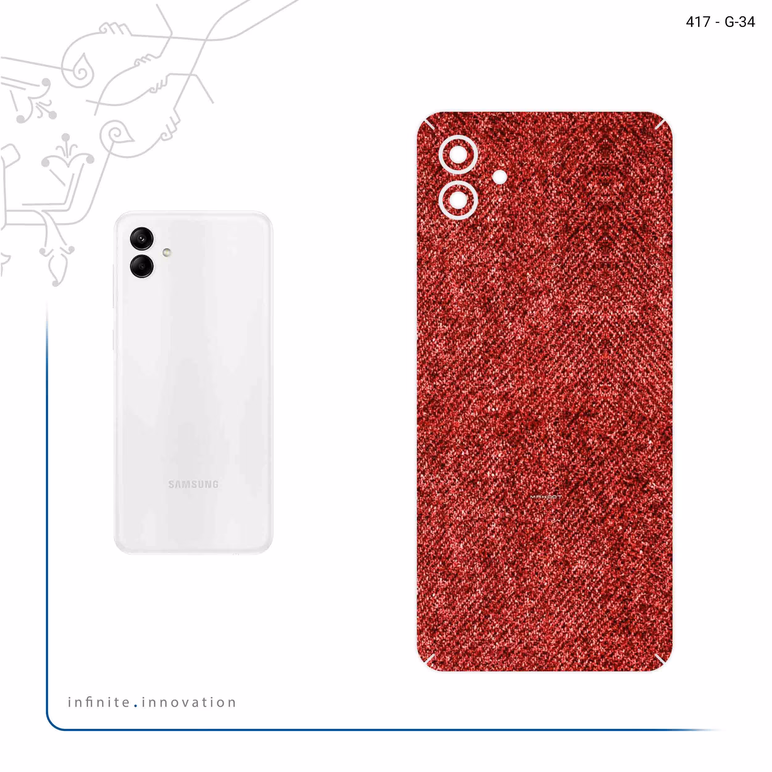 برچسب پوششی ماهوت مدل Fabric Texture 4 مناسب برای گوشی موبایل سامسونگ Galaxy A04