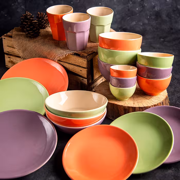 پیش دستی مدل رنگی بسته 6 عددی