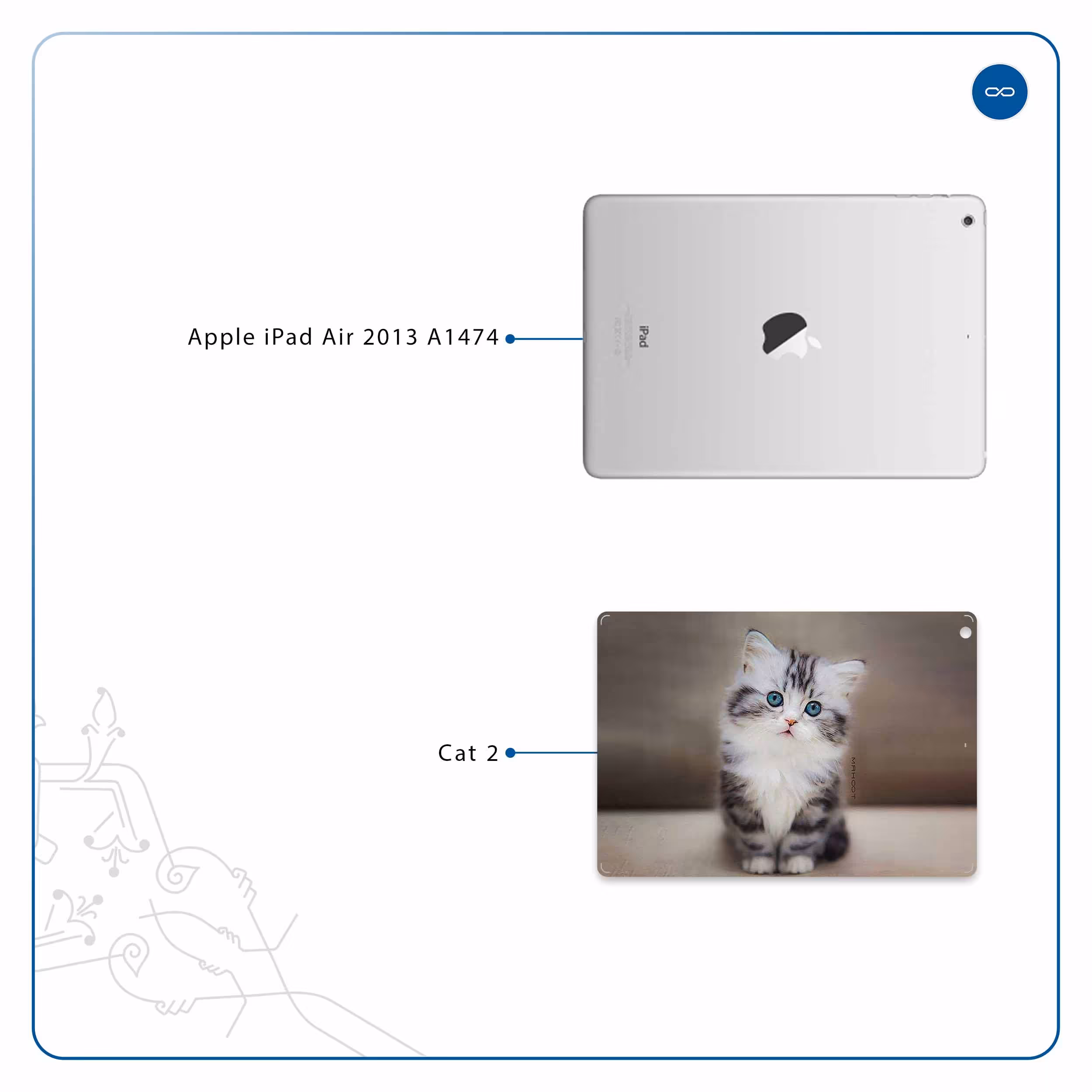 برچسب پوششی ماهوت مدل Cat-2 مناسب برای تبلت اپل iPad Air 2013 A1474