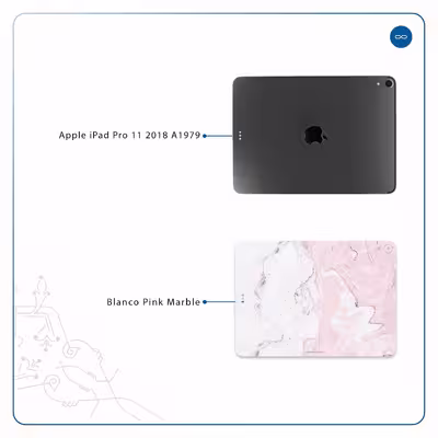 برچسب پوششی ماهوت مدل Blanco-Pink-Marble مناسب برای تبلت اپل iPad Pro 11 2018 A1979