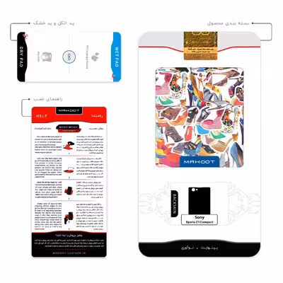 برچسب پوششی ماهوت مدل Collage of High heel Shoes مناسب برای گوشی موبایل سونی Xperia Z1 Compact