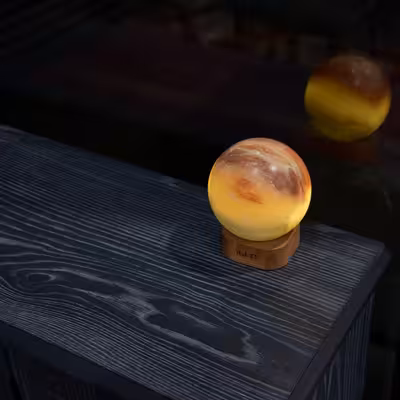 آباژور سنگ نمک ایبلو مدل رومیزی طرح ماه