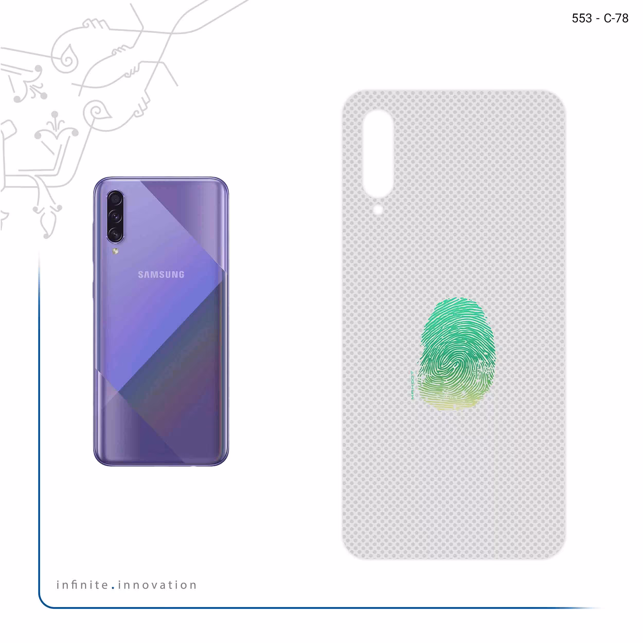 برچسب پوششی ماهوت مدل Minimal Fingerprint مناسب برای گوشی موبایل سامسونگ Galaxy A50s