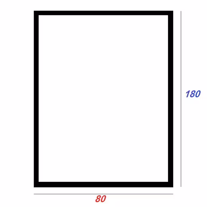 آینه مدل دکوراتیو قدی مستطیل قاب پهن کد 180 