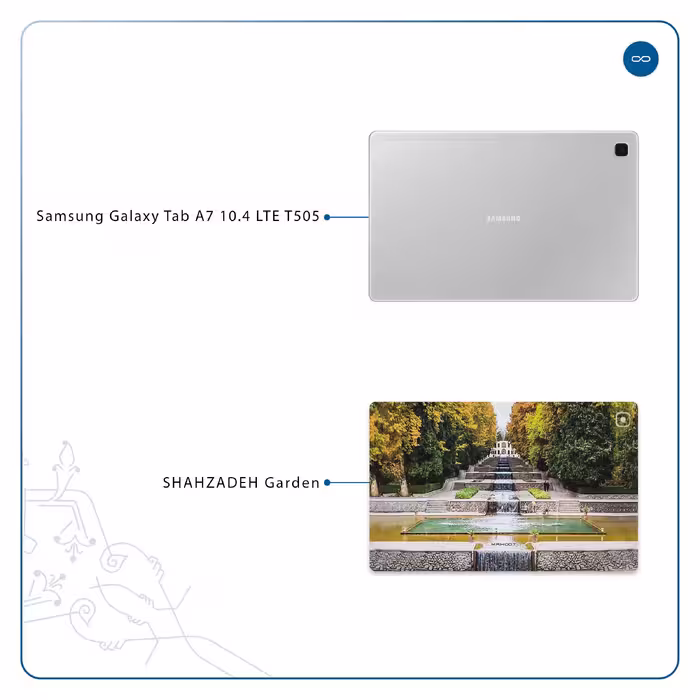 برچسب پوششی ماهوت مدل SHAHZADEH-Garden مناسب برای تبلت سامسونگ Galaxy Tab A7 10.4 LTE 2020 T505