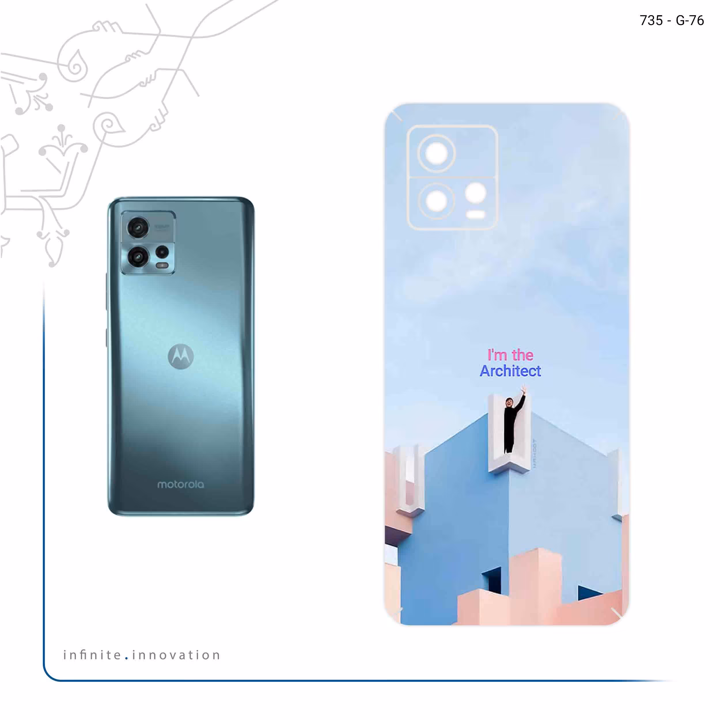 برچسب پوششی ماهوت مدل Architecture مناسب برای گوشی موبایل موتورولا Moto G72