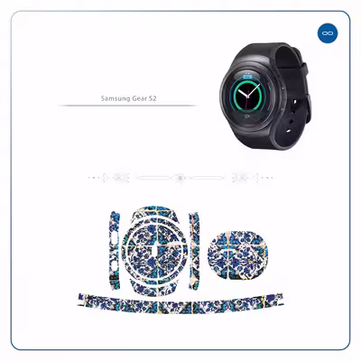 برچسب ماهوت طرح Traditional_Tile مناسب برای ساعت هوشمند سامسونگ Galaxy Gear S2