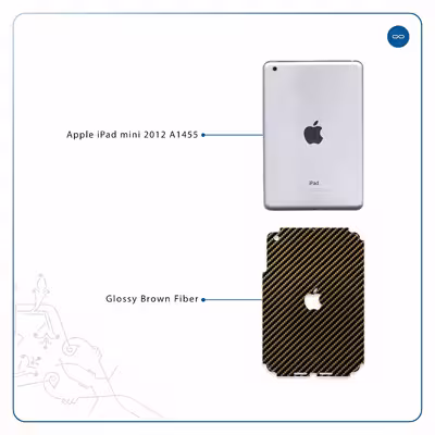 برچسب پوششی ماهوت مدل Glossy-Brown-Fiber مناسب برای تبلت اپل iPad mini 2012 A1455