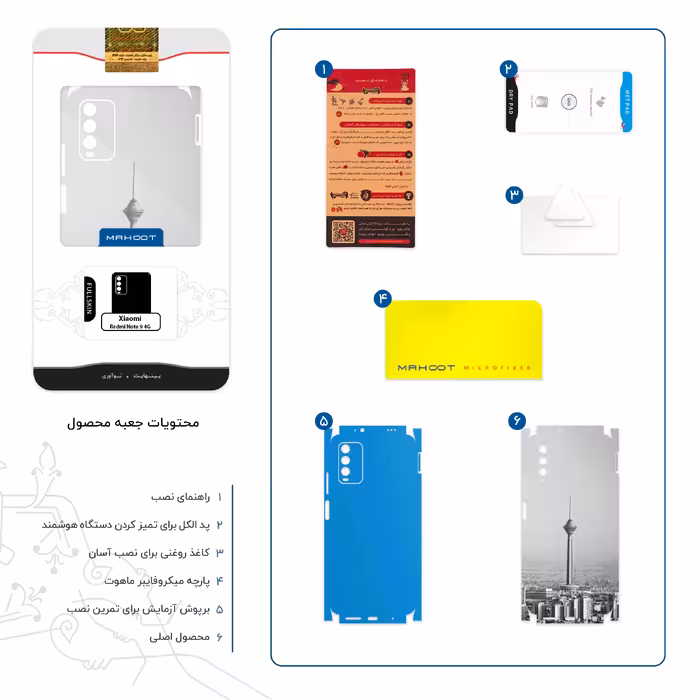برچسب پوششی ماهوت مدل Tehran-City-FullSkin مناسب برای گوشی موبایل شیائومی Redmi Note 9 4G