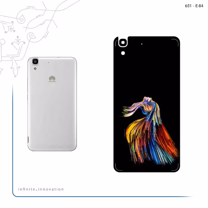 برچسب پوششی ماهوت مدل Rainbow Hair Digital Art مناسب برای گوشی موبایل هوآوی Y6