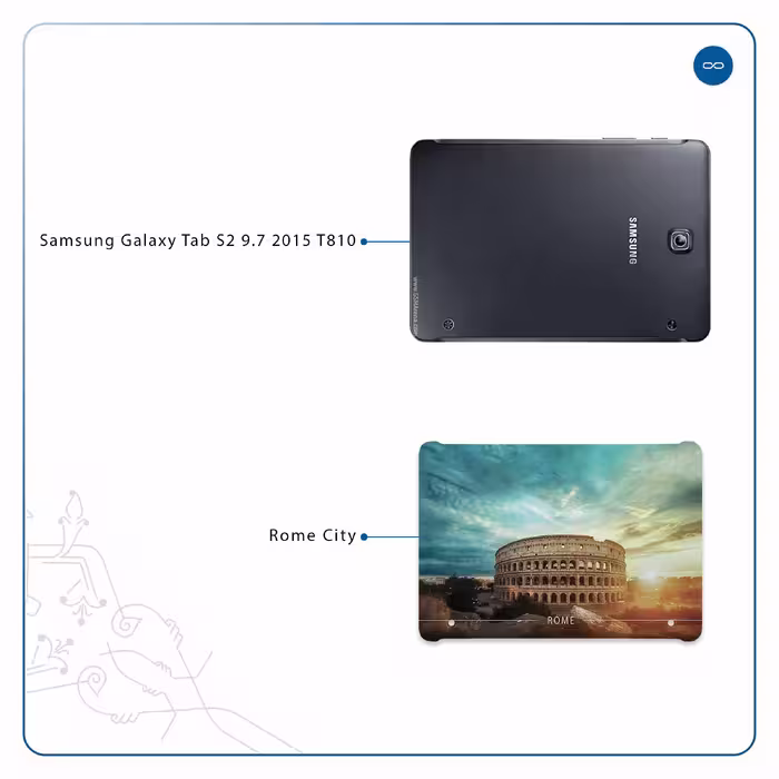 برچسب پوششی ماهوت مدل Rome City مناسب برای تبلت سامسونگ Galaxy Tab S2 9.7 2015 T810