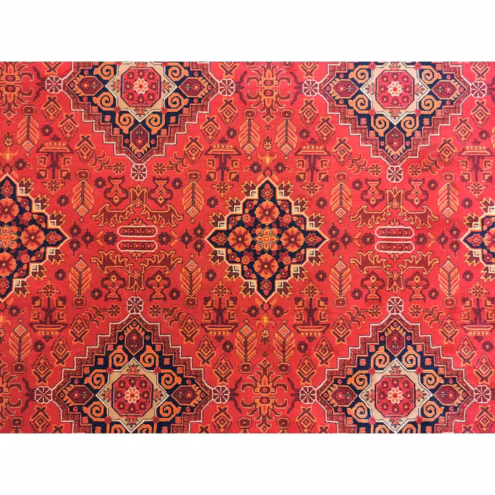 فرش ماشینی زمرد مشهد مدل کهنه نما زمینه لاکی