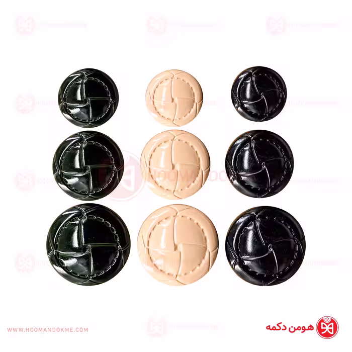 دکمه پالتویی طرح چرم کرم