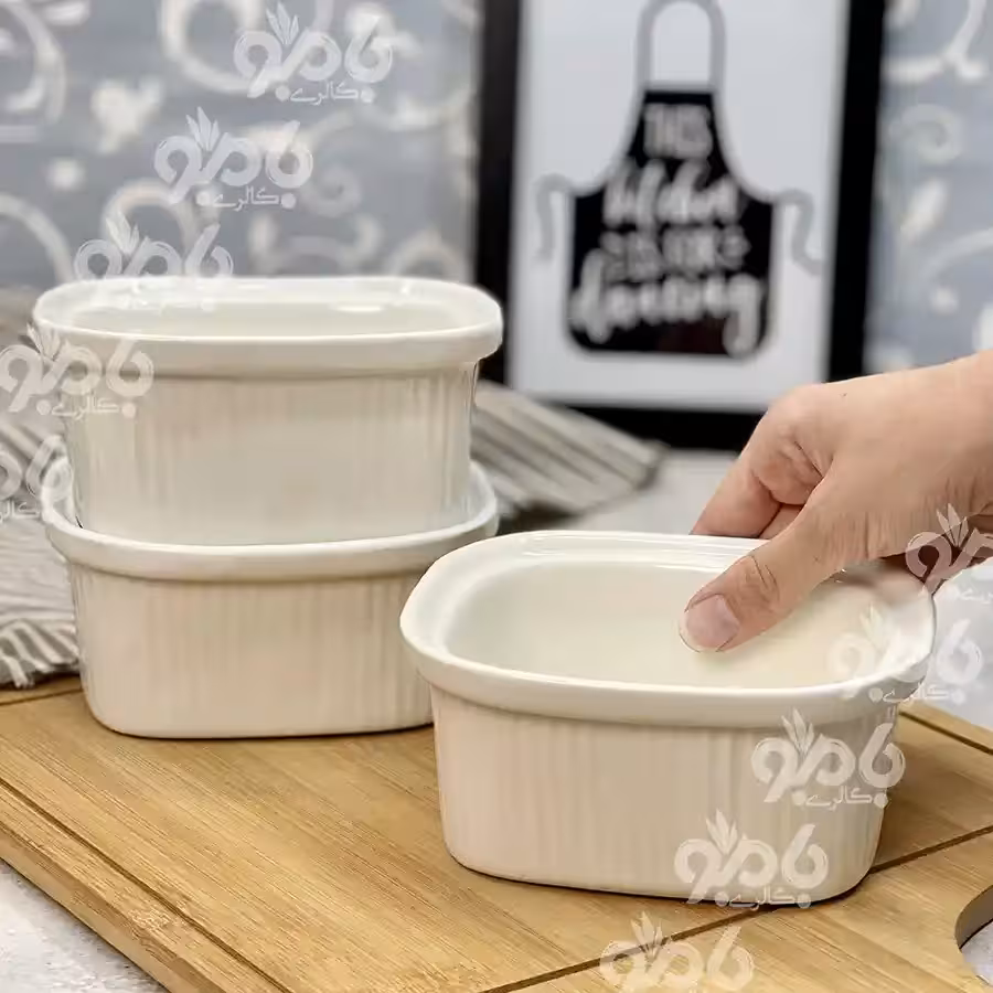 پیاله تارت چینی مربع رینگی