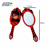 آینه دستی چوبی فانتزی طرح دختر کفشدوزکی