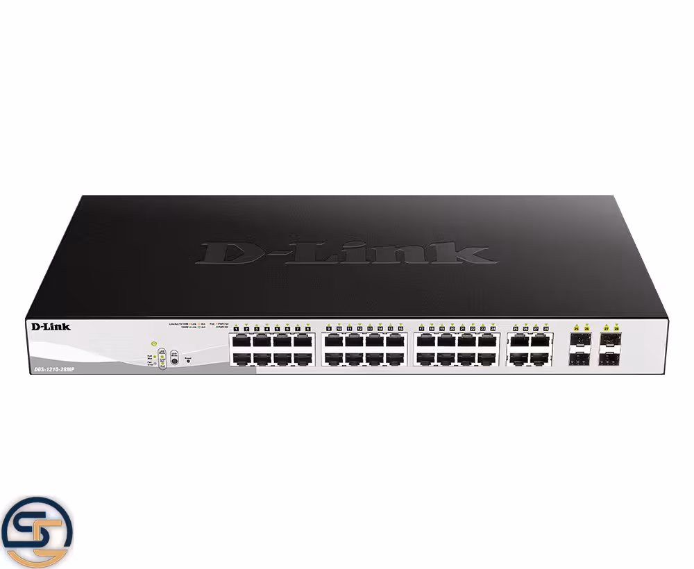 سوئیچ شبکه مدیریتی 24 پورت گیگابیت 4 پورت SFP دی لینک مدل D-Link DGS-1210-28p
