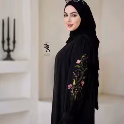 عبا پیراهنی شیک گل رز الیزه