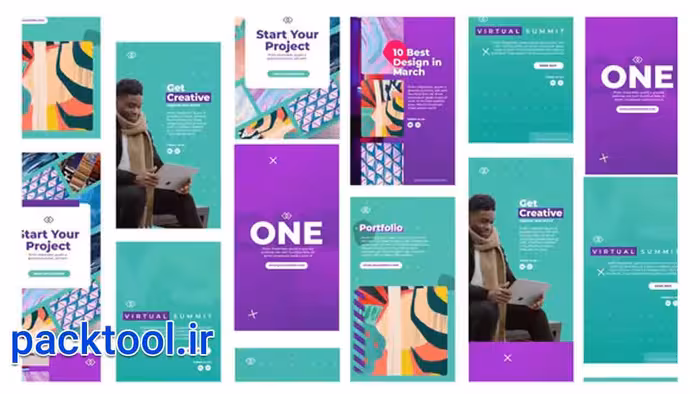 پروژه آماده افتر افکت استوری طراحی استودیو اینستاگرام Design Studio Stories - پک تول