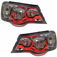 چراغ جلو اسپرت پراید 111 مدل 3D-هگزا قرمز داخل فابریک دو حالته بدون موتور دو عددی