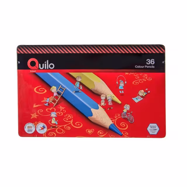 مداد رنگی کوییلو مدل جعبه فلزی بسته 36 عددی