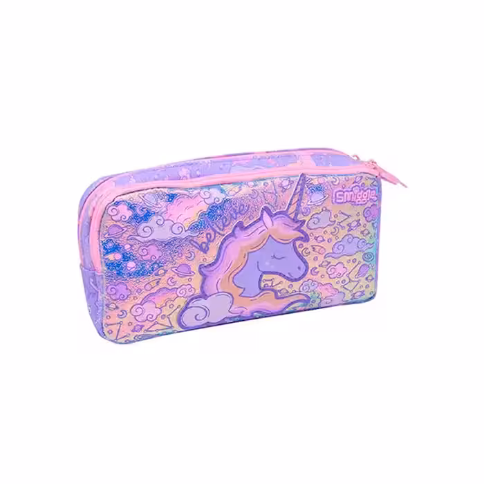 جامدادی دو زیپ اسمیگل طرح یونی کورن صورتی