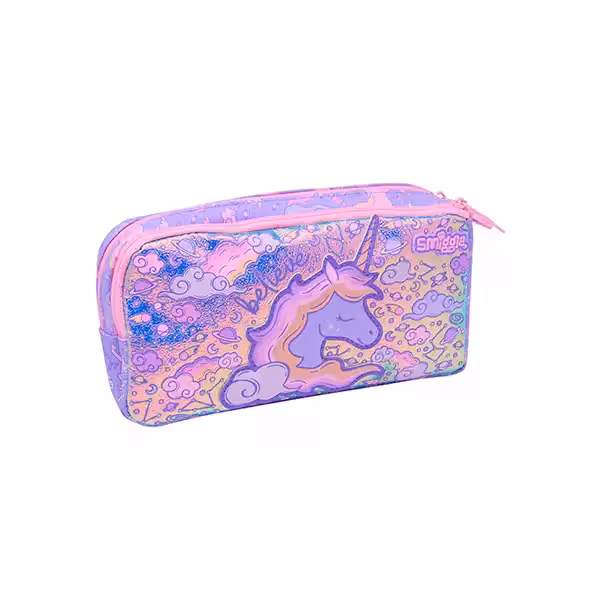 جامدادی دو زیپ اسمیگل طرح یونی کورن صورتی