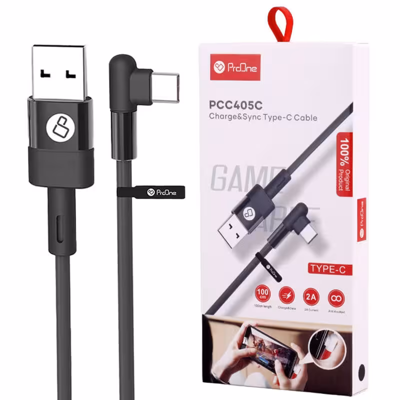 کابل تایپ سی ProOne PCC405C 2A 1m یک سر L