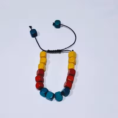 دستبند چوبی فریسایز مهره ای