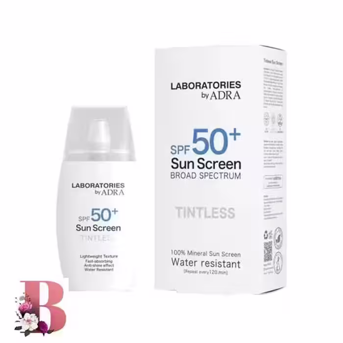 کرم ضد آفتاب لابراتوریز آدرا spf50 حجم 50 میلی لیتر | ADRA LABORATORIES TINTLESS SUN SCREEN CREAM SPF50 50ml