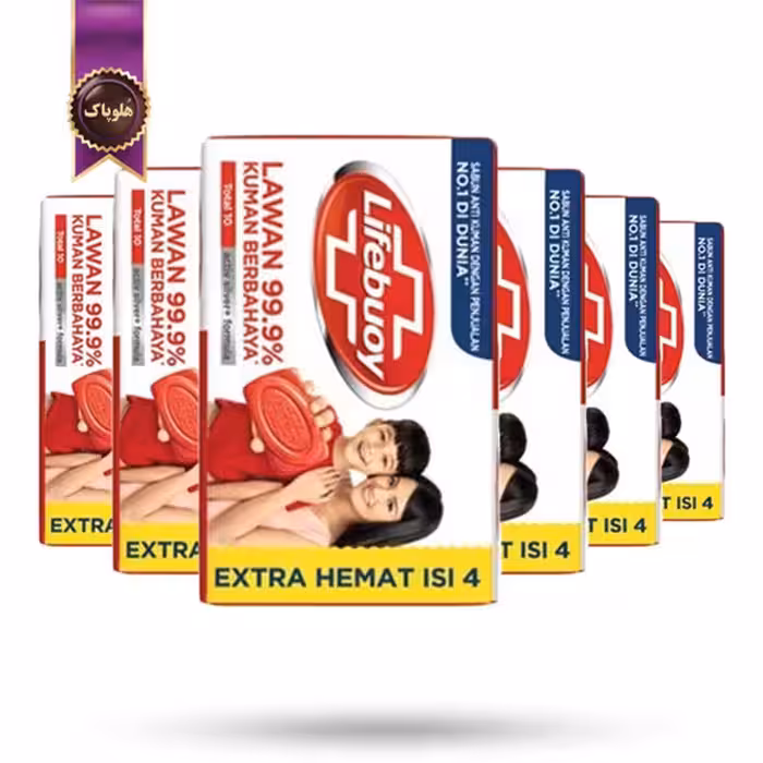 6 بسته صابون آنتی باکتریال لایف بوی lifebuoy مدل total 10 پک 4تایی   (اورجینال)