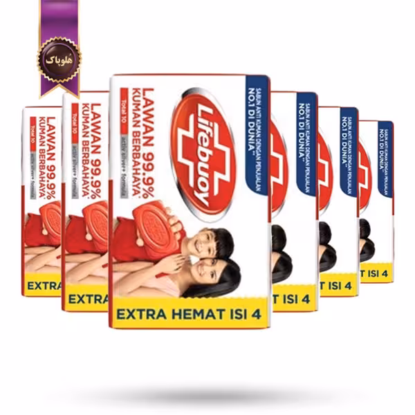 6 بسته صابون آنتی باکتریال لایف بوی lifebuoy مدل total 10 پک 4تایی   (اورجینال)