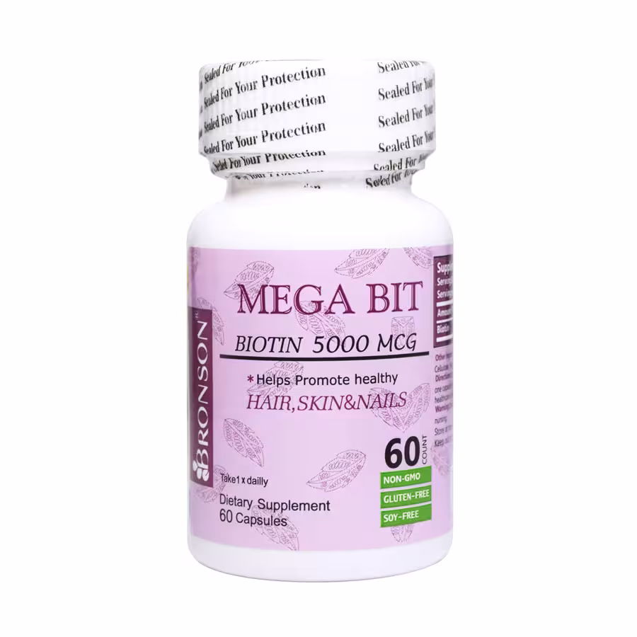 کپسول بیوتین مگابیت 5000 میکروگرم برونسون