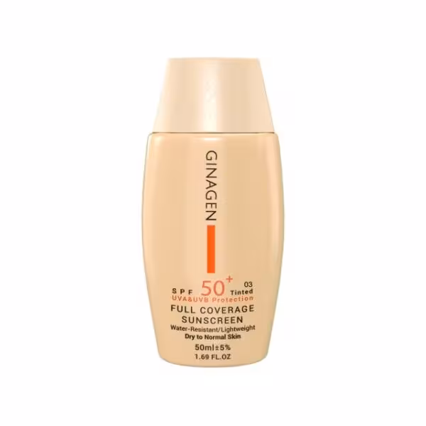 کرم ضد آفتاب SPF 50 ژیناژن شماره 03 مناسب پوست خشک و نرمال حجم 50 میلی لیتر