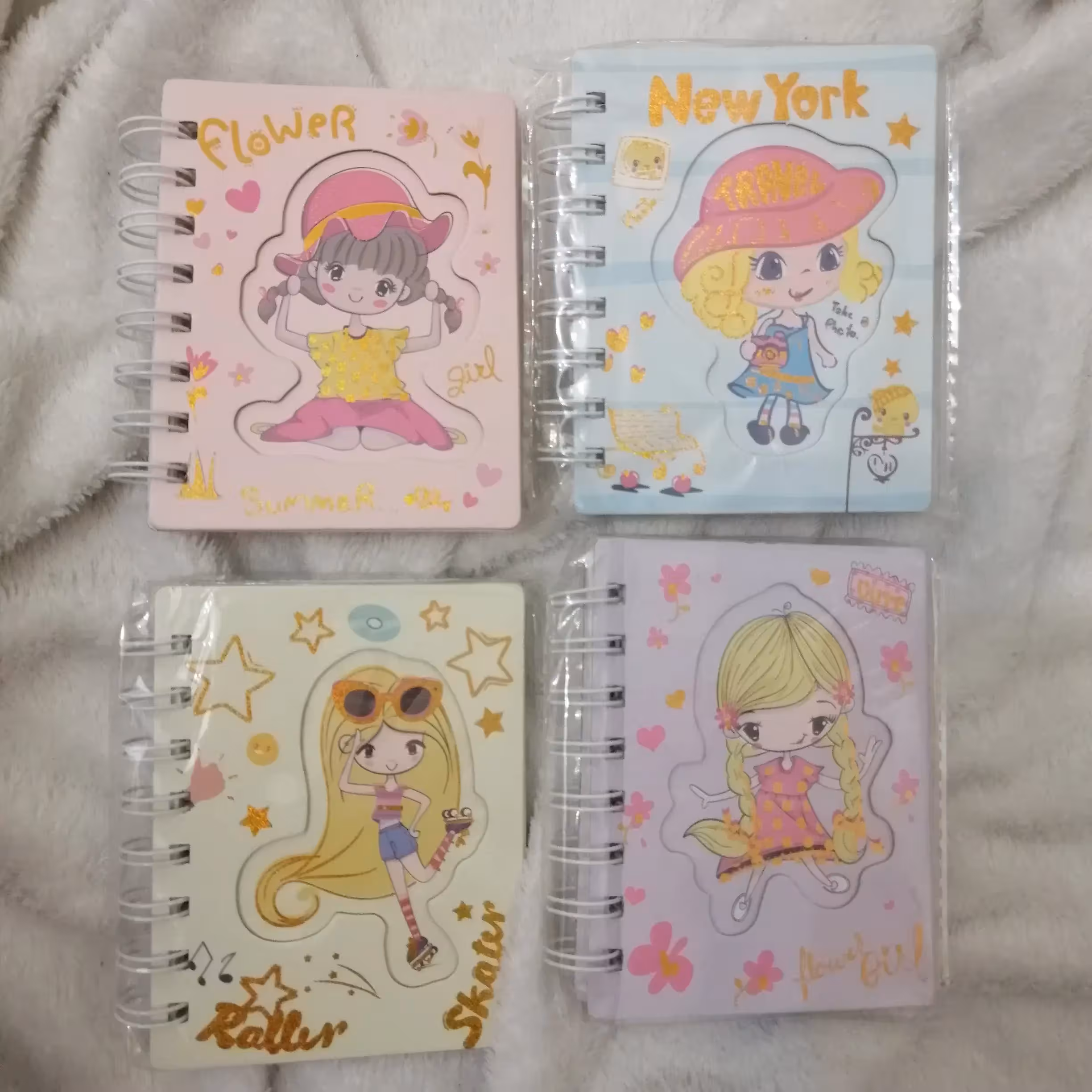 دفترچه سیمی دوبل 2 مدل دختر و یونیکورن در 7 طرح مختلف جلد سخت 2لایه اکسسوری زنانه و دخترانه زیبا