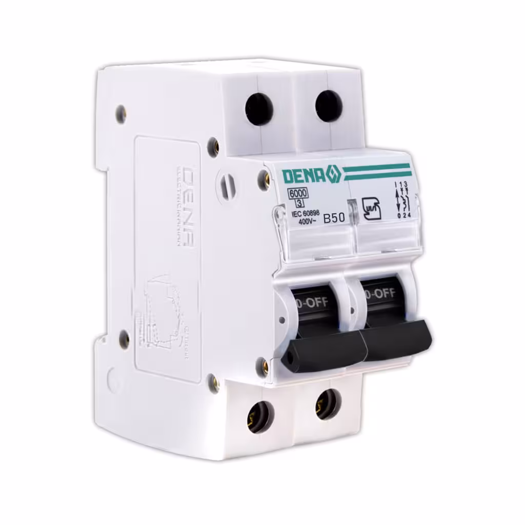 فیوز مینیاتوری دو پل 50 آمپر دنا الکتریک مدل B50-6K-2P