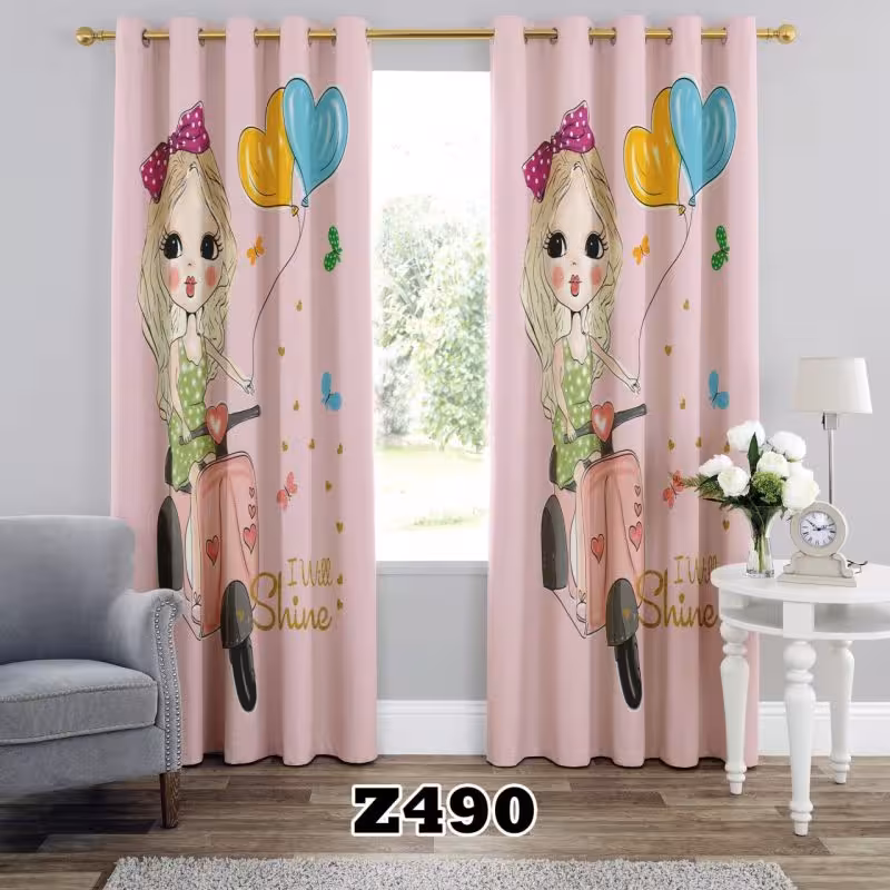 پرده سه بعدی طرح دخترانه