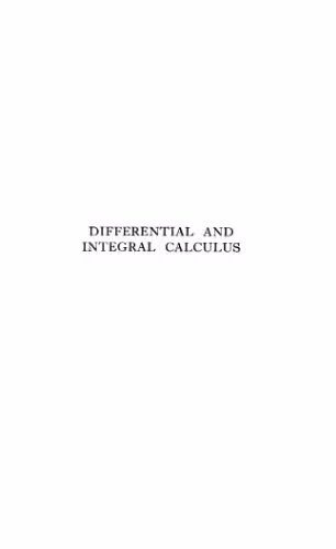 خرید و دانلود نسخه کامل کتاب DIFFERENTIAL AND INTEGRAL CALCULUS