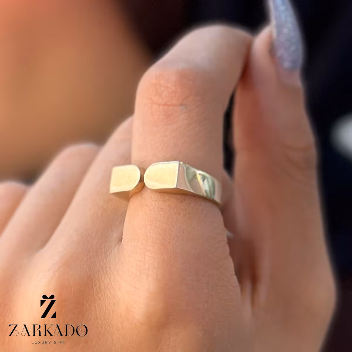 انگشتر طلا سیگنت طرح طاق کد R12520 - زرکادو