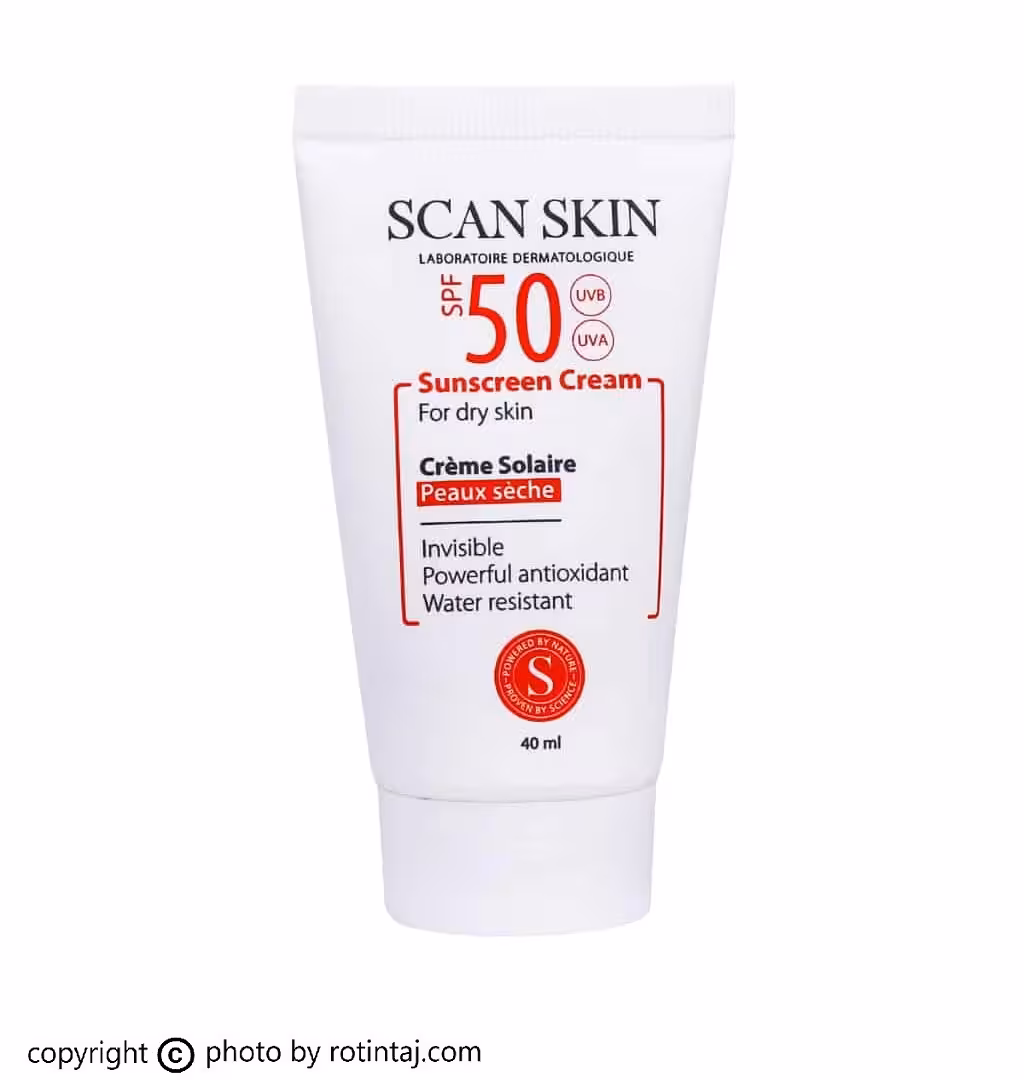 ضد آفتاب بی رنگ SPF50 پوست خشک اسکن اسکین